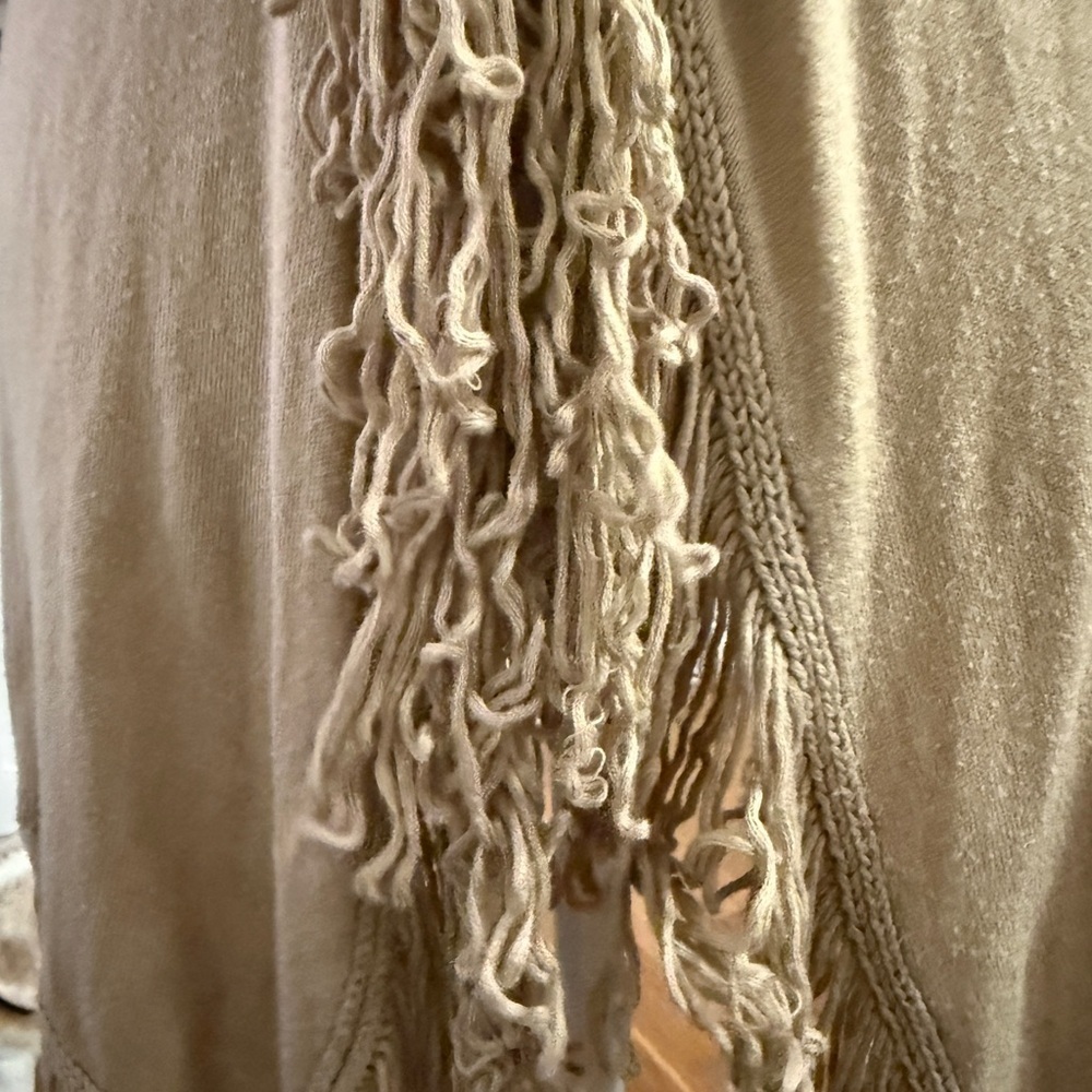 Cynthia Rowley Tan Festival Fringed Vest Sleeveless Long Small - Picture 4 of 10